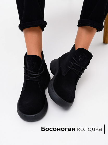 картинка Ботинки  ED'ART 308.927'bl.Черный замша от интернет магазина