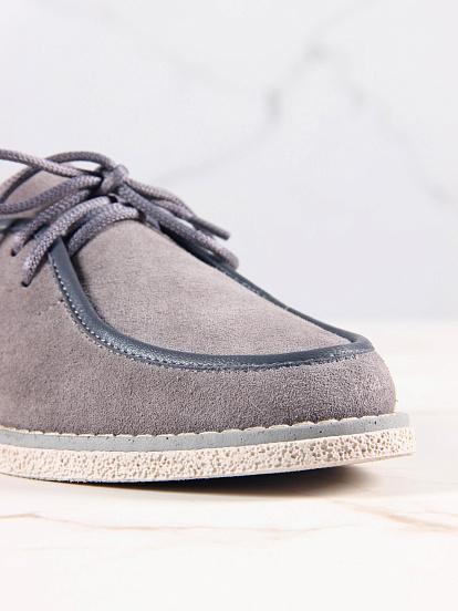 картинка Мокасины ED'ART 191.rose'gr. серый замок замша от интернет магазина