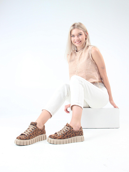 картинка Кеды ED'ART 128.91505'be. коричневый леопард от интернет магазина