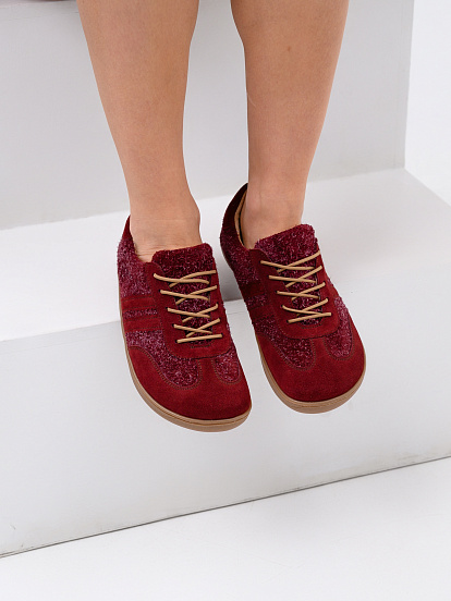 картинка Босоногие кеды ED'ART 184.nata'br.Бордовая замша+бордовый джангл от интернет магазина