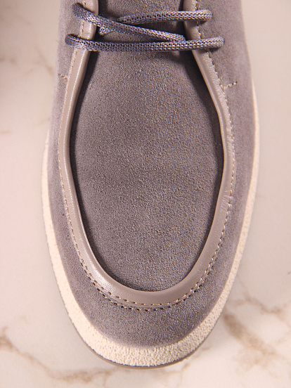 картинка Мокасины ED'ART 191.1607'be. серый замок замша от интернет магазина