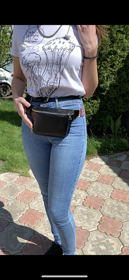 картинка Сумка-бананка ED`ART b01.black от интернет магазина