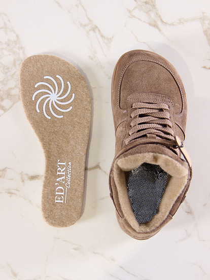 картинка Босоногие ботинки  ED'ART 211.NATA'br.Серо-коричневая замша от интернет магазина