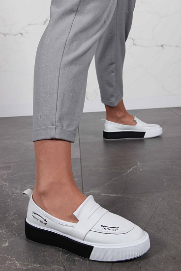 картинка Лоферы ED'ART 167.Mikki'bl.Белый-черный от интернет магазина