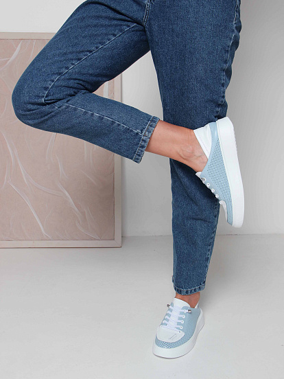 картинка Кеды ED'ART 163.P.LusiR2'w. Голубой белый от интернет магазина