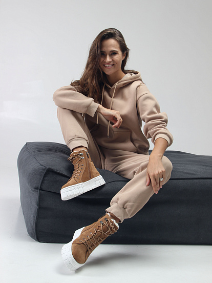 картинка Ботинки ED'ART 216.212131'w. светло-коричневый замша от интернет магазина