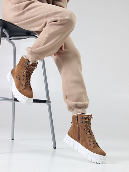 картинка Ботинки ED'ART 216.212131'w. светло-коричневый замша от интернет магазина