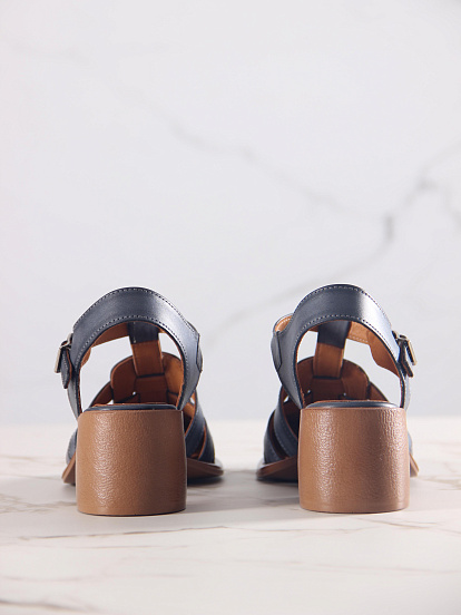 картинка Босоножки ED'ART 5035.23663'bе. Вакса черная+коричневый от интернет магазина