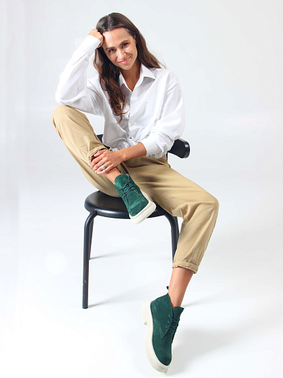 картинка Ботинки ED'ART 308.агата'w. зеленый замша от интернет магазина