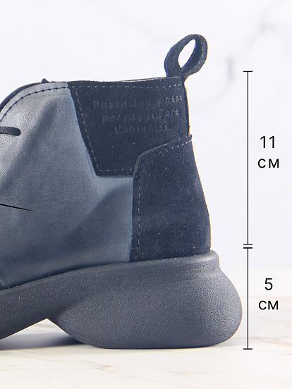 картинка Ботинки  ED'ART 305.927'bl. Вакса черная+черная замша от интернет магазина