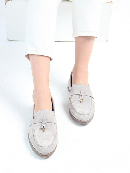 картинка Лоферы лоферы ED'ART 170.2614'be. Каменный замша от интернет магазина