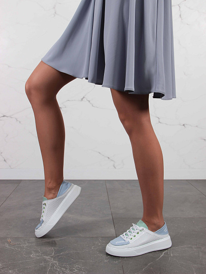 картинка Кеды ED'ART 163.P.LusiR2'w.Белый-голубой-мята от интернет магазина