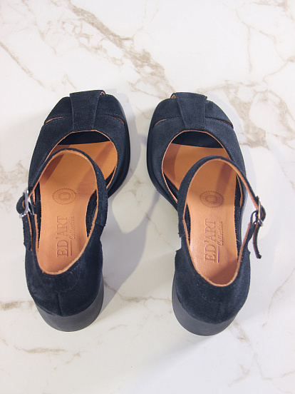 картинка Босоножки ED'ART 5033.23663'bl. Черная замша от интернет магазина