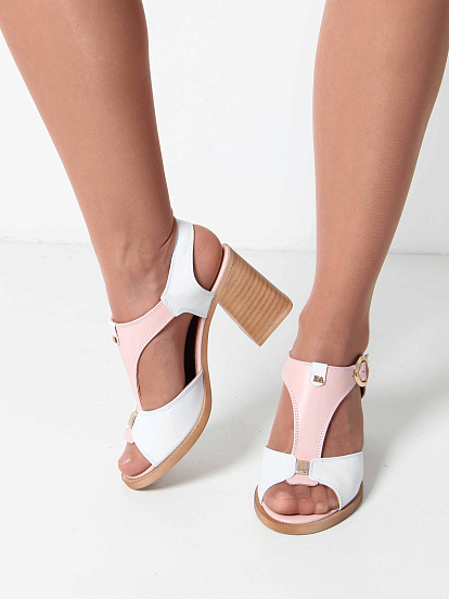 картинка Босоножки ED'ART 6001.23653'be. Белый розовый от интернет магазина