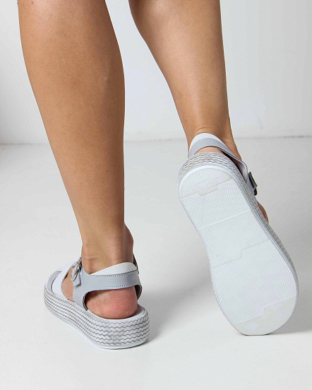 картинка Босоножки ED'ART 2028.2530'w. Серый белый астана от интернет магазина