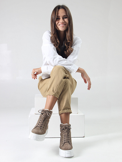 картинка Ботинки ED'ART 216.212131'w. коричневый капучино замша от интернет магазина