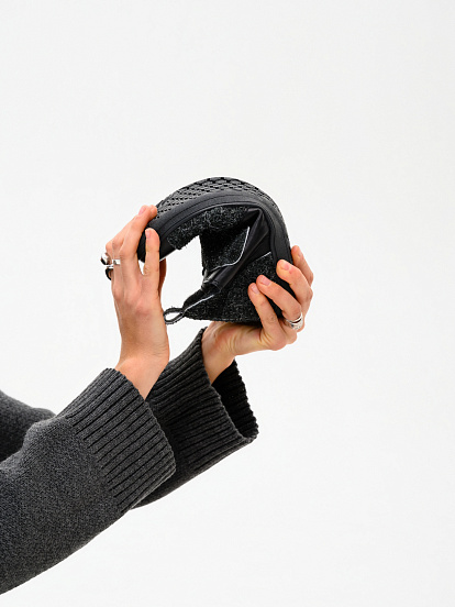 картинка Босоногие ботинки  ED'ART 206.NATA'bl.Черная кожа+черный джангл от интернет магазина