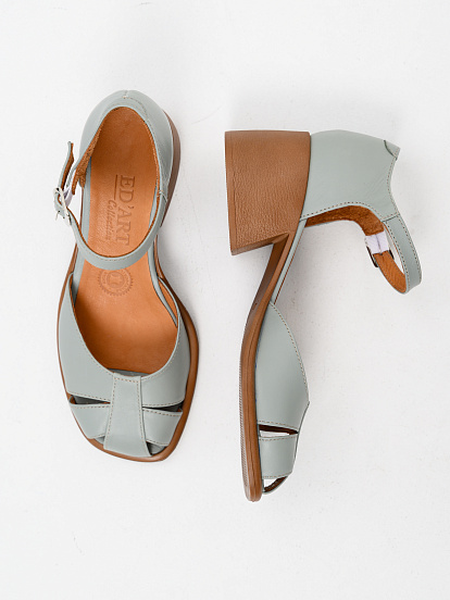 картинка Босоножки ED'ART 5033.23663'bе. Авокадо лион+коричневый от интернет магазина