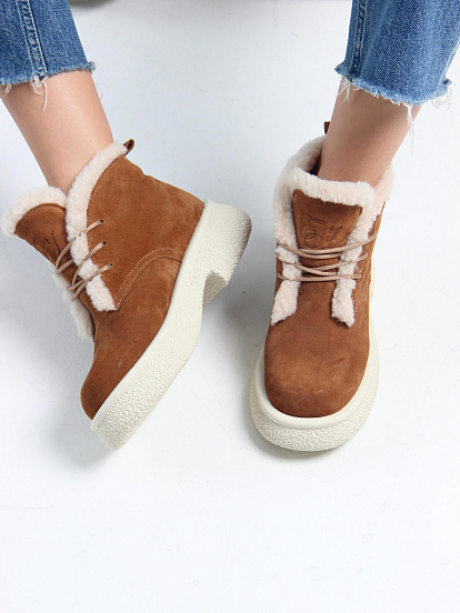 картинка Ботинки ED'ART 308.агата'w. светло коричневый замша от интернет магазина