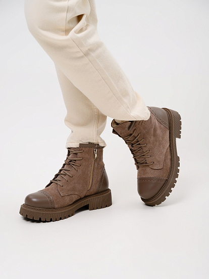 картинка Ботинки ED'ART 319.taskana'ka. Тауп майами+капучино замша от интернет магазина