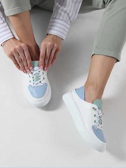 картинка Кеды ED'ART 163.LusiR2'w.Белый-голубой-мята от интернет магазина