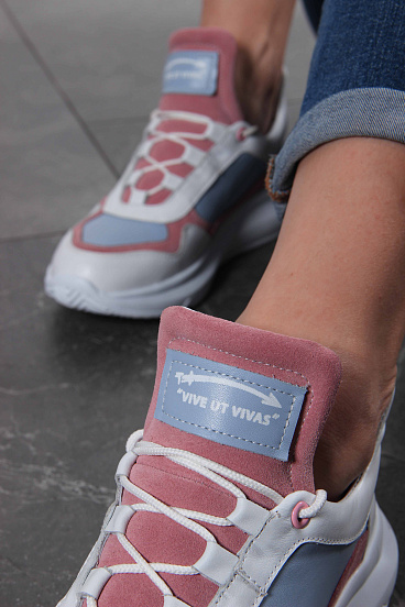 картинка Кроссовки ED'ART 150.236143w.белый-розовый-голубой от интернет магазина