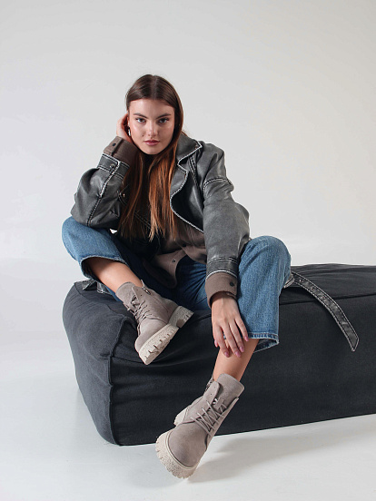 картинка Ботинки ED'ART 228.V.1541'be. Каменный замша от интернет магазина