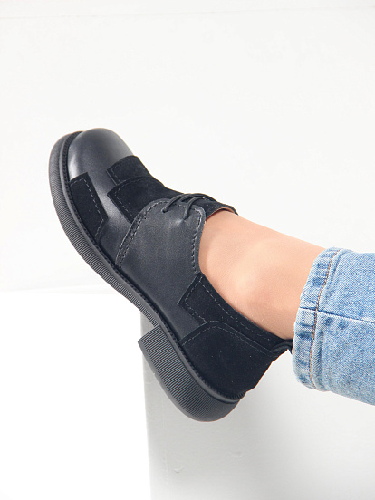 картинка Полуботинки туфли ED'ART 205.патриция'bl. черный черная замша от интернет магазина