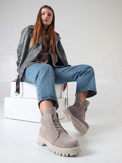 картинка Ботинки ED'ART 228.V.1541'be. Каменный замша от интернет магазина