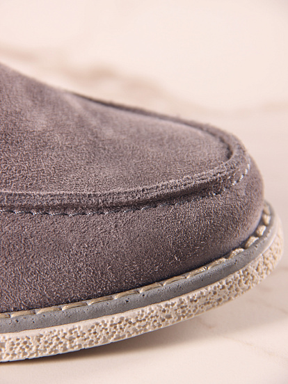 картинка Лоферы ED'ART 176.rose'gr. серый замок замша от интернет магазина