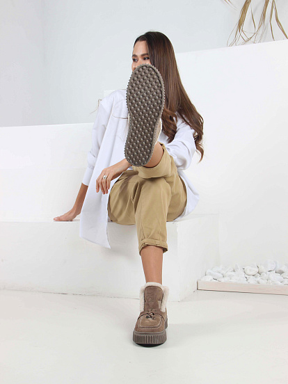 картинка Ботинки ED'ART 307.от11'br. коричневый капучино замша от интернет магазина