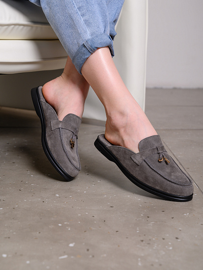 картинка Мюли ED'ART 1070.2614'bl. серый замша от интернет магазина