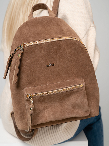 картинка Рюкзак ED'ART r01.серо-коричневая замша от интернет магазина