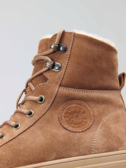 картинка Ботинки ED'ART 215.warm'br. светло коричневые замша от интернет магазина