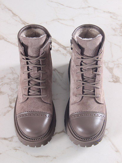 картинка Ботинки ED'ART 319.taskana'ka. Тауп майами+капучино замша от интернет магазина