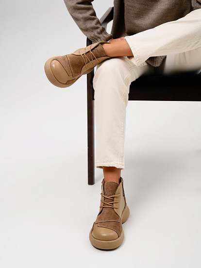 картинка Ботинки  ED'ART 305.927'ka. Круассан+коричневый капучино замша от интернет магазина