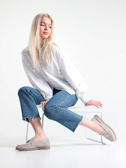 картинка Лоферы лоферы ED'ART 170.2614'be. Каменный замша от интернет магазина