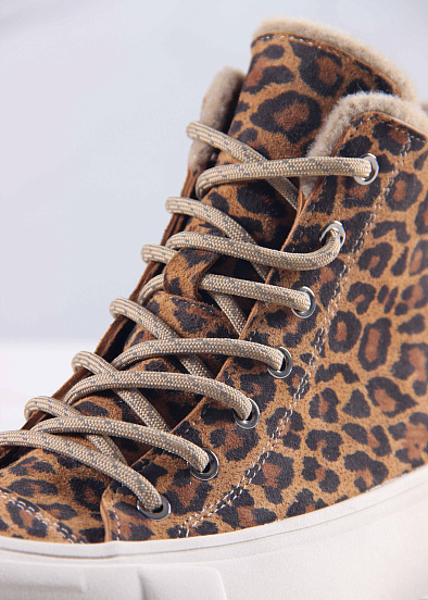 картинка Ботинки ED'ART 217.PODYUM151'be. коричневый леопард замша от интернет магазина