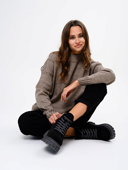 картинка Ботинки ED'ART 319.22511'gr. Черный замша от интернет магазина