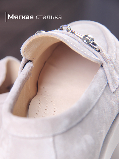 картинка Лоферы туфли ED'ART 172.1841'be. каменная замша от интернет магазина