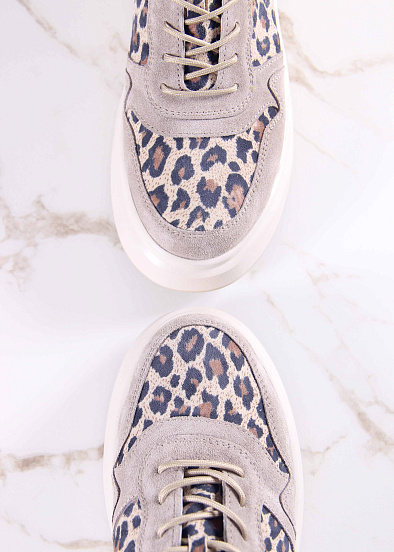 картинка Кроссовки ED'ART 149.24916'be. бежевый леопард ваниль замша от интернет магазина