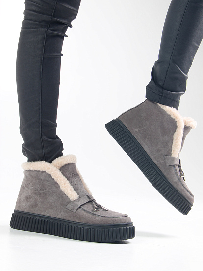 картинка Ботинки ED'ART 307.от11'bl. серый замок  замша от интернет магазина