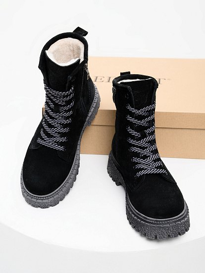 картинка Ботинки ED'ART 327.22511'gr. Черные замша от интернет магазина