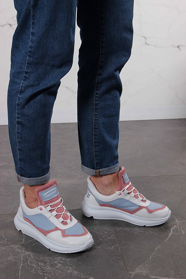 картинка Кроссовки ED'ART 150.236143w.белый-розовый-голубой от интернет магазина