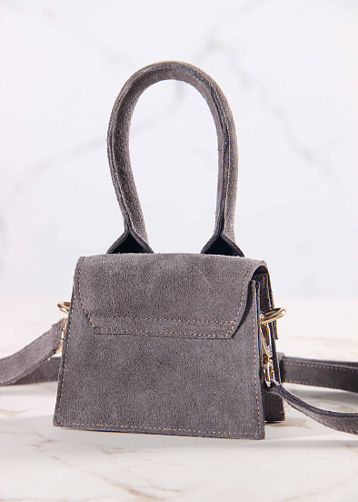 картинка Сумка ED`ART  J 01.серый замок замша от интернет магазина