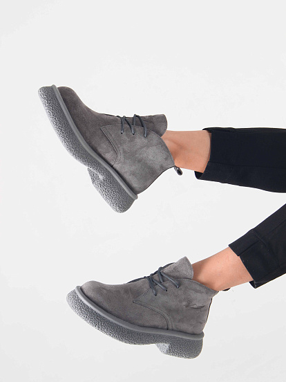 картинка Ботинки ED'ART 308.агата' gr. серый замок замша б от интернет магазина