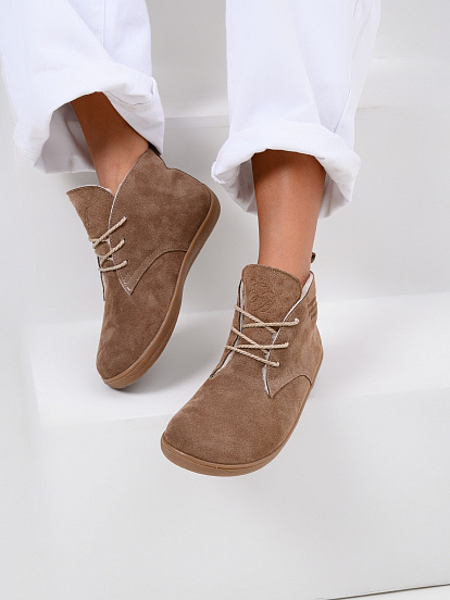 картинка Босоногие ботинки  ED'ART 208.NATA'br.Серо-коричневая замша от интернет магазина