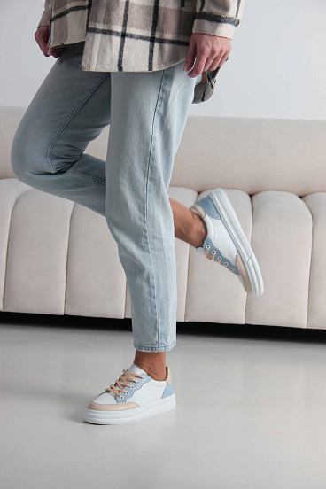 картинка Кеды ED'ART 148.lusi22'w. Белый-бежевый-голубой от интернет магазина