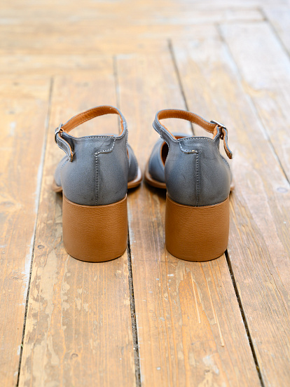 картинка Босоножки ED'ART 5032.23663'be. Серый вакса+коричневый от интернет магазина