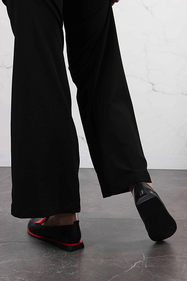 картинка Лоферы туфли ED'ART 118.Viсtoria'bl. Черный-красный от интернет магазина